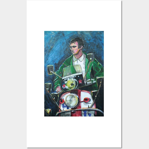 Quadrophenia, Scooter, Scooterist, Scootering, Scooter Rider, Mod Art Wall Art by Scooter Portraits